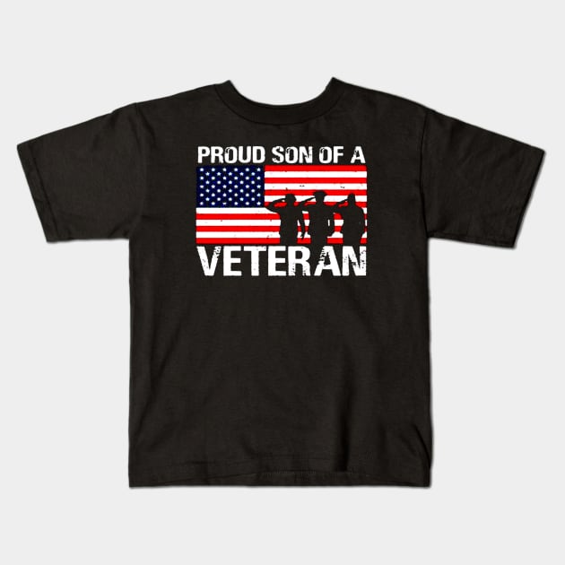 Proud Son of a Veteran Veterans Son Kids T-Shirt by nahuelfaidutti